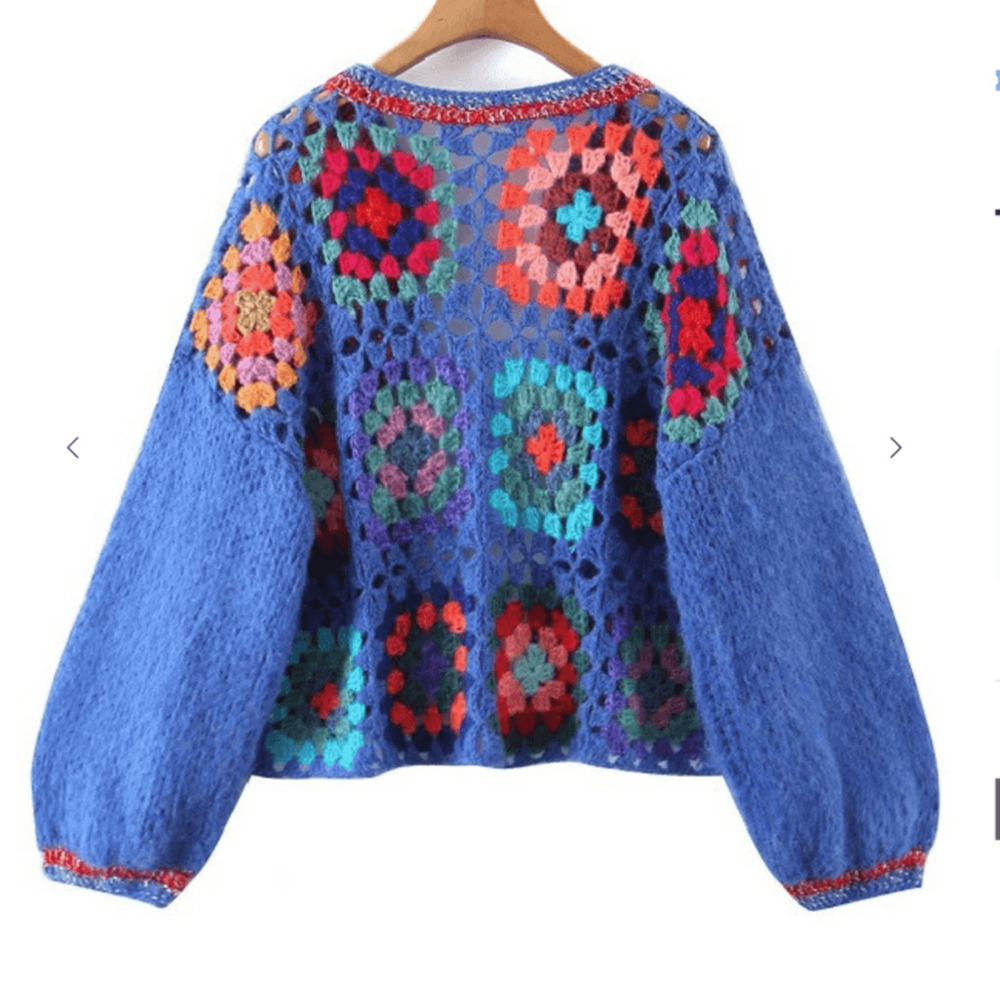 NEW ! Boho Crochet handstitched cardigan